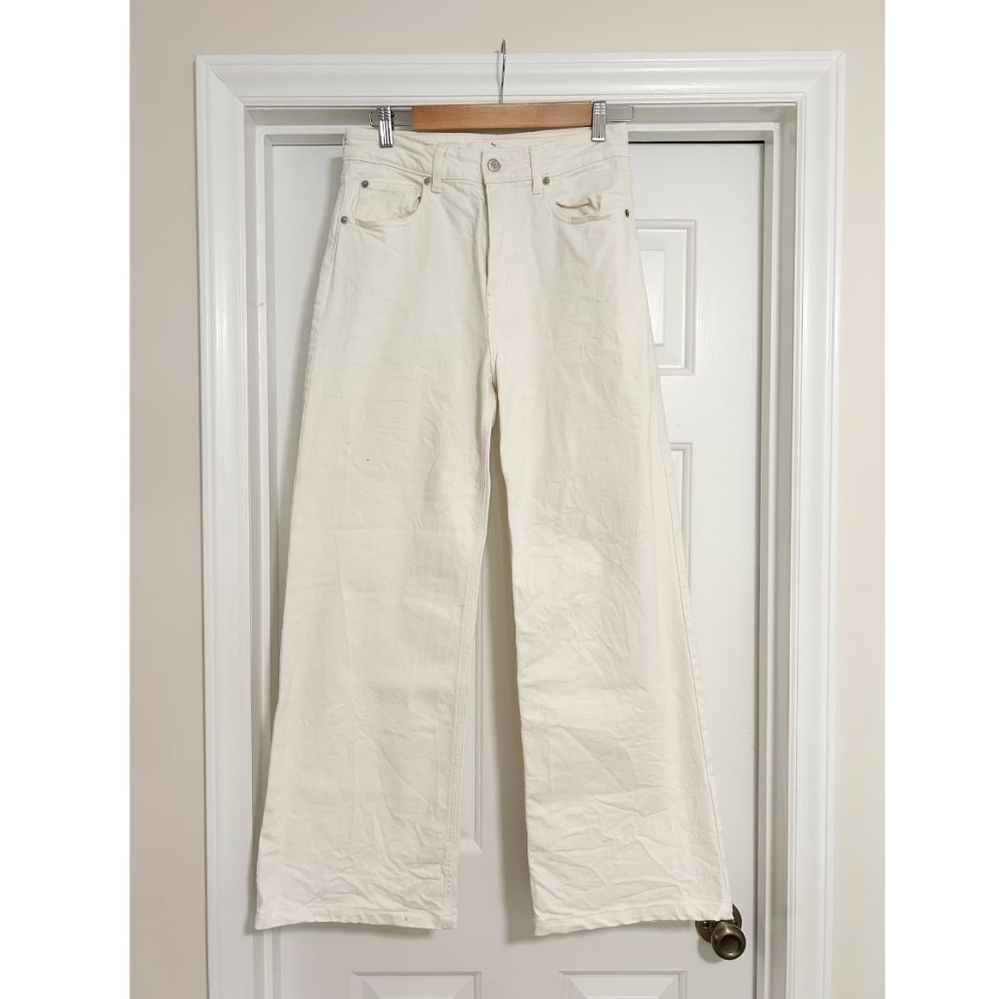 H&M Cream Flare & Wide Leg Jeans